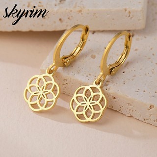 Bông tai và mặt dây chuyền Skyrim từ thép không gỉ, phụ kiện thời trang dành cho nữ