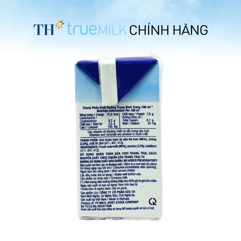 [LIVE STREAM] Thùng 48 hộp sữa tươi tiệt trùng TH true MILK có đường 110 ml (110 ml x 48)