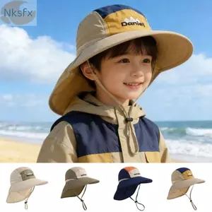 Mũ thể thao ngoài trời NKSFX, Mũ đi bộ rừng thoáng khí khô nhanh, Vỏ cổ rộng vành chống tia cực tím Mũ câu cá cho bé trai bé gái