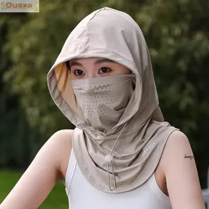 Mũ OUSXA, Mũ băng lụa thoáng khí, có khăn choàng chống nắng Unisex