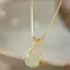 PNPIA- Tính Khí Đơn Giản Giả Ngọc Luy Túi Mặt Dây Chuyền Nelace Nữ Phong Cách Trung Hoa Thanh Lịch Xương Đòn Dây Chuyền Phụ Kiện Trang Sức Quà Tặng