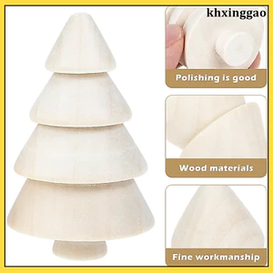 Đồ trang trí Giáng sinh cho trẻ em Cây nhỏ Baubles Đỏ Xmas Gỗ chưa hoàn thiện Đồ thủ công Trang trí khxinggao