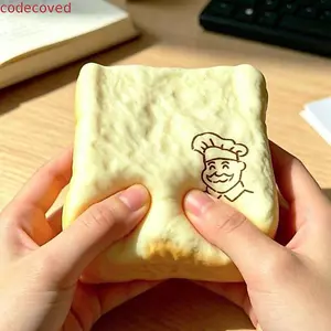 CODECOVED Grandpa Toast Squishy Toy, Moist Dày Ngón Tay Hút Mô Phỏng Bánh Mì Nướng Bóp, Xốp Sáng Tạo Kết Cấu Mềm Mại Đồ Chơi Thần Tài Cảm Giác Tăng Chậm
