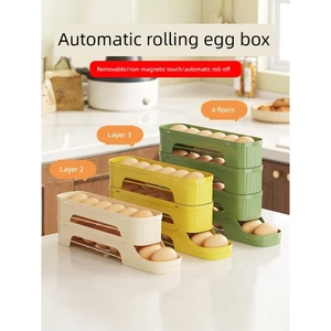 Hộp Bảo Quản Trứng Tủ Lạnh Cửa Bên Cửa Đóng Gói Tươi Giữ Trứng Giá Đỡ Nhà Bếp Nhiều Lớp xiên Tự Động Lăn Trứng Tiện Dụng