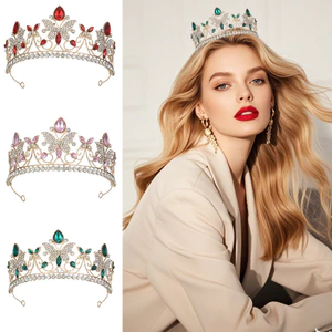 Người Lớn Trẻ Em Cô Dâu Vương Miện Lớn Đầu Kim Cương Giả Đầu Công Chúa Handmade Phụ Kiện Tóc Kẹp Tóc