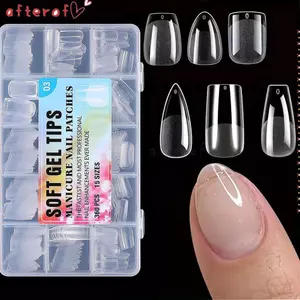 AFTEROF 360 Chiếc Tấm Móng Tay Trong Suốt Bán Đông, Các Dạng Móng Tay Kép Không Dấu Vết Siêu Ngắn, Có Thể Tái Sử Dụng Hạnh Nhân Hình Bầu Dục Quan Tài Vuông Acrylic Đầu Móng Tay Trong Suốt Cho Nữ / Bé Gái