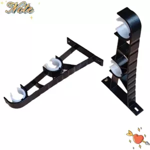NOTE1 4 Giá đỡ thanh treo rèm, Giá đỡ thanh treo rèm 7,29 inch màu đen cho tường, Làm hài lòng thẩm mỹ Hợp kim nhôm treo rèm cực treo móc treo phòng tắm