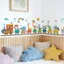 Decal Dán Tường Hình Đoàn Tàu Động Vật Dễ Thương Có Keo Sẵn 131x30cm - Trang Trí Phòng Bé