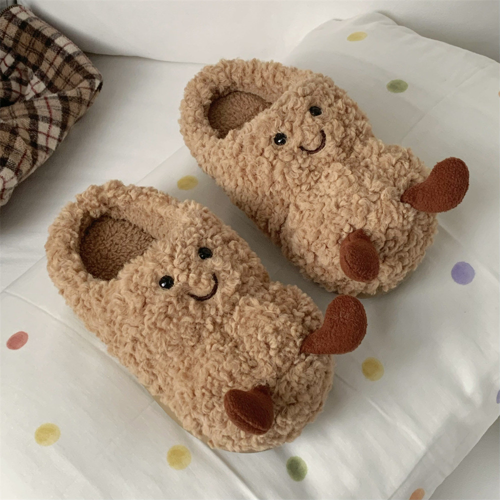 XIXITIAO Dép Cotton Ấm Áp Sang Trọng Sáng Tạo Nữ Sinh Mùa Đông Trong Nhà Nội Thất Nhà