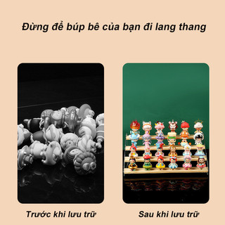 【BabyJoy】2-5 Tầng kệ trưng bày bằng gỗ,Tầng Hình Mini Kệ Để,Giá lưu trữ búp bê để bàn,Trang Trí Giá Đỡ Trưng Bày