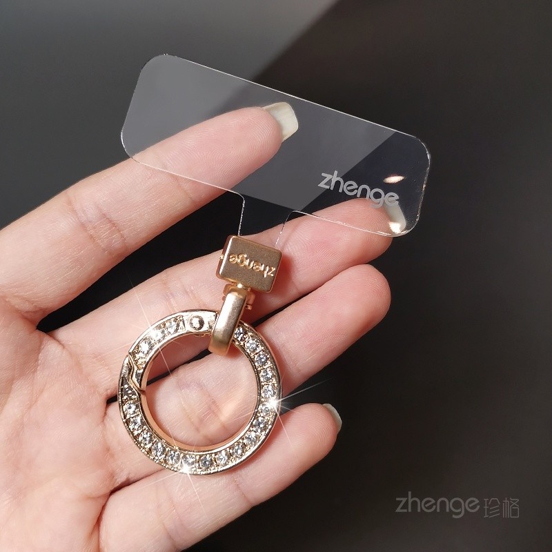 Thanh đựng thẻ chất lượng cao!!!Phụ kiện điện thoại di động Kim cương vàng Khóa tròn ins Dây buộc điện thoại di động Kẹp đầu xoay Miếng đệm mỏng không có vỏ trên không ảnh hưởng đến sạc phổ thông cho điện thoại di động