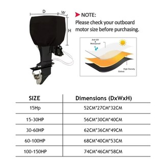 Vỏ động cơ FANGHUI 210D cho thuyền từ 15 đến 150HP, chống nắng và bảo vệ khỏi bụi bẩn