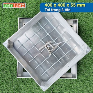 Nắp bể ngầm hố ga âm sàn ECOTECH nhôm cao cấp - Chịu tải 3 tấn, gioăng kép kín nước ngăn mùi 100%