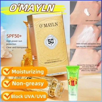 ⚡⚡COD 【Quà tặng miễn phí】Kem chống nắng O'MAYLN Kem chống nắng làm trắng da SPF50 PA+++ Chống nắng UV Không nhờn rít Kem chống nắng cô lập làm trắng da Bảo vệ da khỏi ánh nắng mặt trời