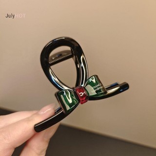 JULYHOT Hàn Quốc Tương Phản Nơ Trung Bình Kẹp Thời Trang Dập Nóng Chữ Nửa Tóc Buộc Tóc Kẹp Massivedeals