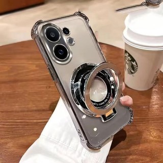 Ốp lưng VIVO V60 5G Ốp lưng di động TPU cho VIVO V60 V 60 V2511 Ốp lưng silicon mềm mạ chống sốc Vỏ bảo vệ có giá đỡ từ tính