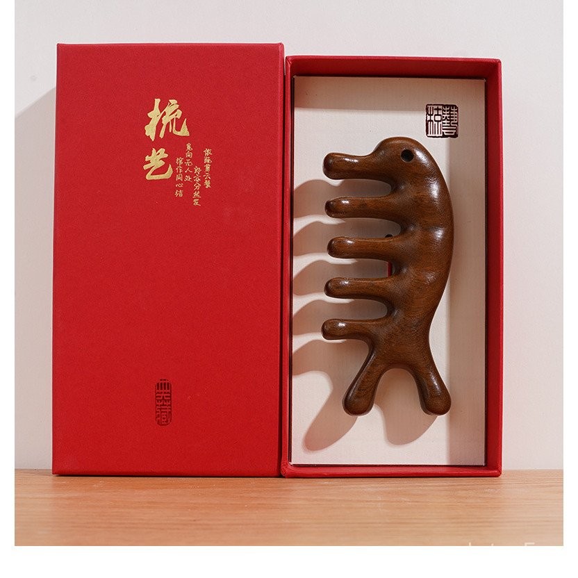 Vàng Lụa Gỗ Đàn Hương Cá Ngựa Cá Heo Massage Lược Đầu Kinh Tuyến Lược Gỗ Đàn Hương Thư Giãn Tendon Hoạt Động Chăm Sóc Sức Khỏe Lược Gỗ Hộp Quà Tặng