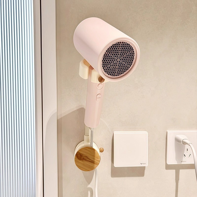 Giá đỡ máy sấy tóc rảnh tay Lưu trữ dây tiện dụng Dụng cụ tiện dụng Kệ vệ sinh không đục lỗ Giá để đồ treo tường