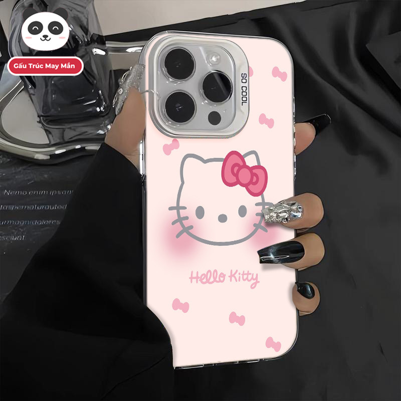 Ốp Lưng iPhone Hình Hello Kitty Nơ Dễ Thương - Tương Thích 16/15/14/13/12/11 Pro Max, XS Max, X