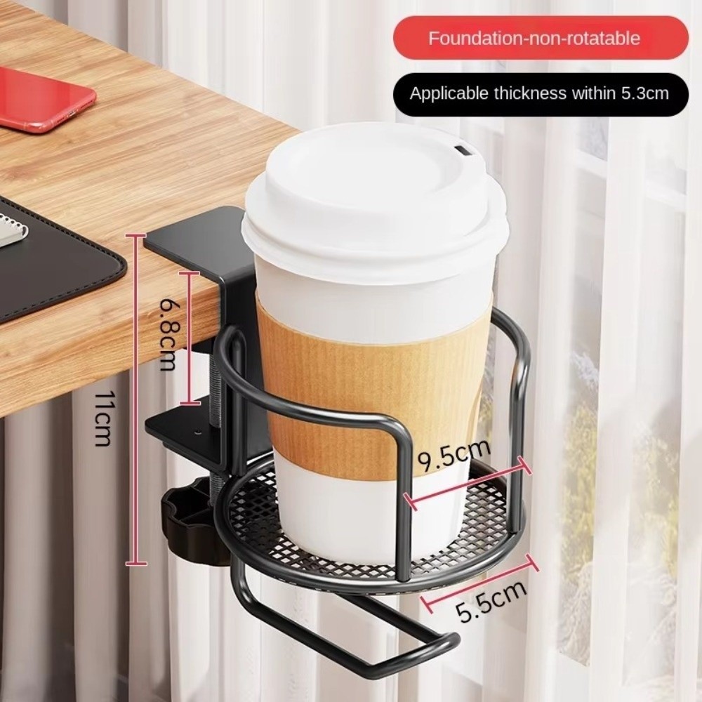 Giá đỡ móc treo tai nghe CHEESELY, Giá đỡ cốc để bàn chống nước chống tràn, Dụng cụ sắp xếp cốc Kẹp chắc chắn Chống rỉ sét 360° Xoay Để Bàn Cốc Giá Để Bàn Không Gian Làm Việc Phụ Kiện