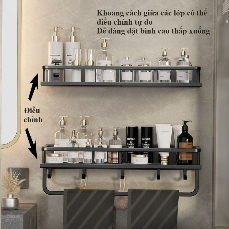 Giá đỡ phòng tắm đa chức năng Giá treo tường miễn phí Punch Kho báu nhỏ Tùy chọn đa chương trình