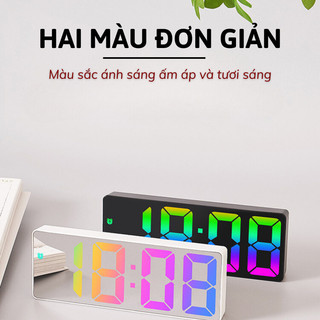 Đồng Hồ LED Bunnies House Để Bàn Hiện Đại, Báo Thức, Hiển Thị Giờ & Nhiệt Độ