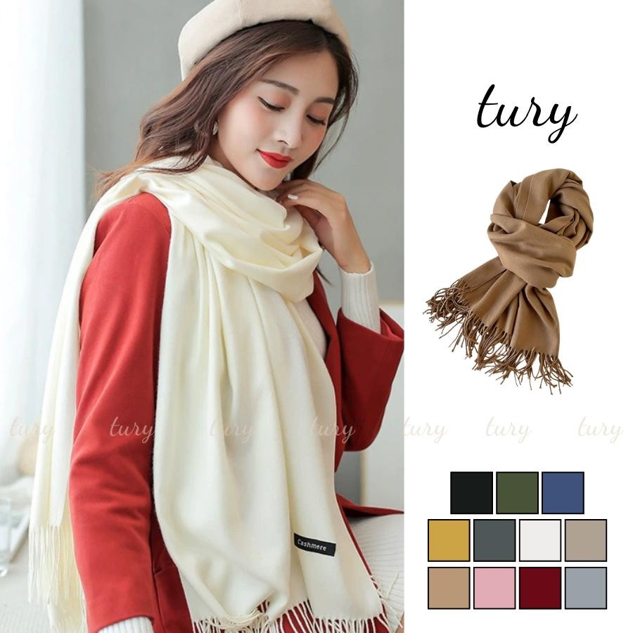 Khăn Quàng Cổ Unisex Nam Nữ - Tury - Khăn Choàng Cổ Cashmere Trơn - LN017