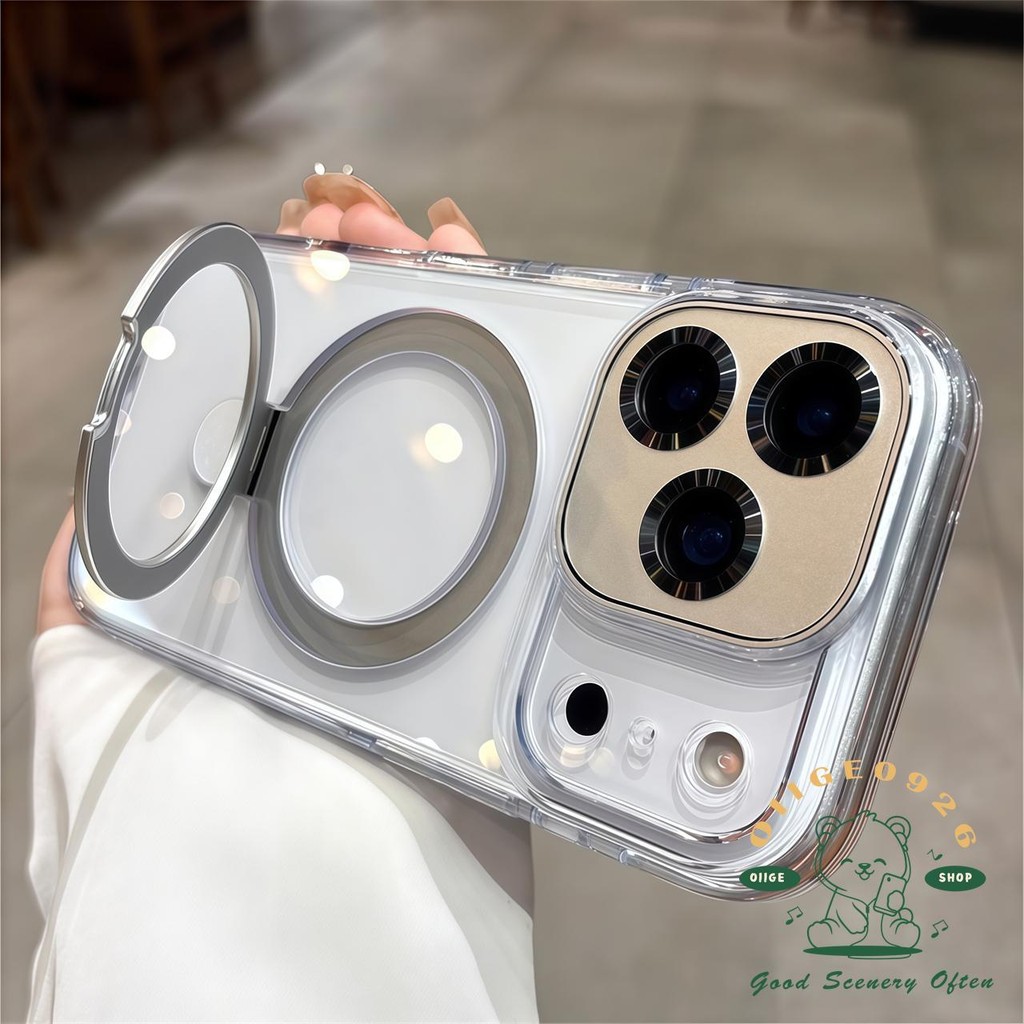 【 Ốp lưng iPhone17 】 Giá đỡ từ tính pha lê đá cam Vỏ điện thoại iphone17 Pro Max 16 15 14 13 12 cho vỏ iPhone Vỏ mềm silicon TPU chống sốc