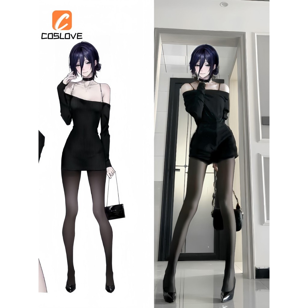 Trang phục cosplay anime màu đen phong cách Reze, phù hợp cho fan