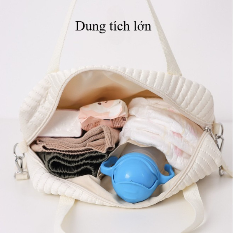 Túi Bỉm Sữa Cho Mẹ Và Bé, Phong Cách Hàn Quốc, Túi xách đeo vai cỡ lớn, Kèm Quai Tiện Lợi