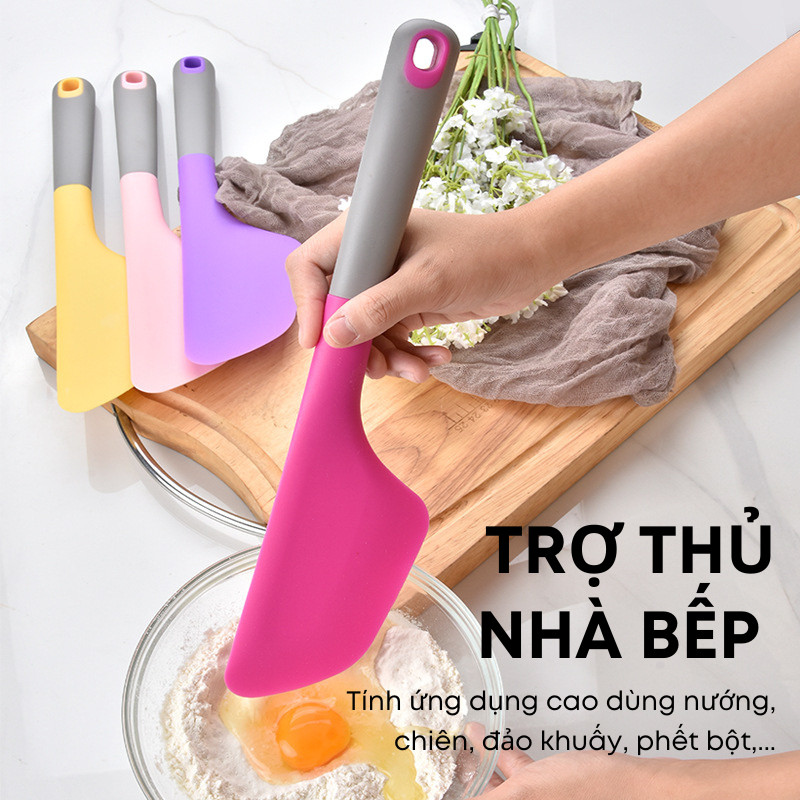 Thìa Silicon Chịu Nhiệt 34cm KOOBEE – Vá Silicon Đa Năng, Thìa Trộn Bột, Phết Kem Bánh, Dụng Cụ Làm Bánh| 326