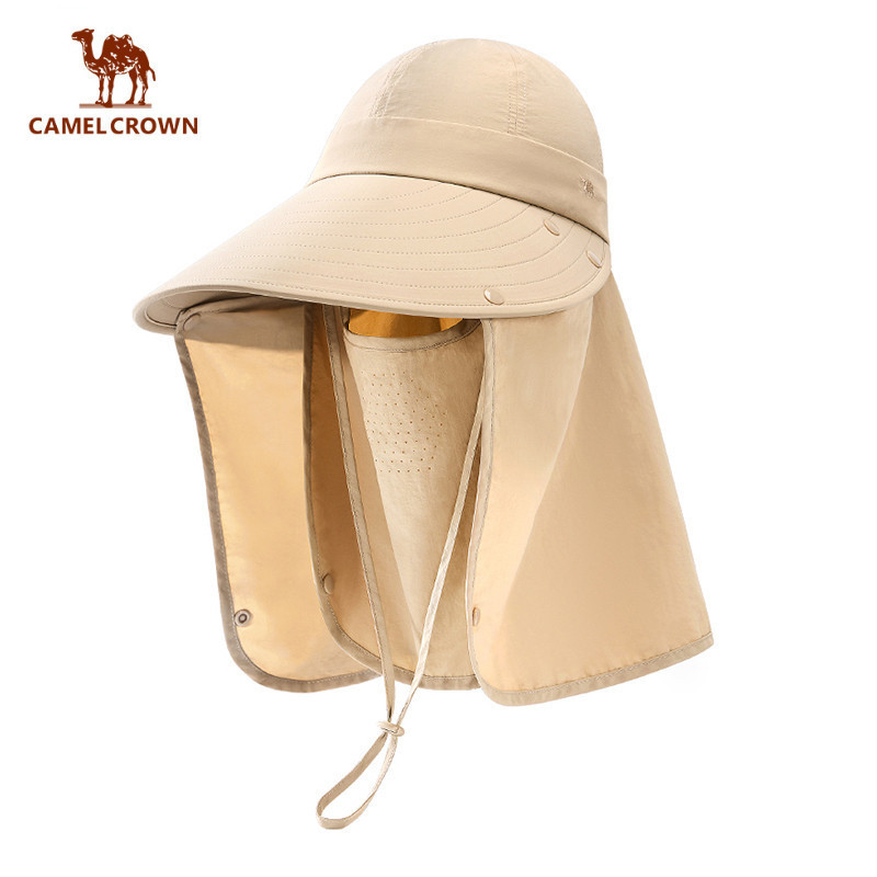Camel CROWN Chống Nắng Toàn Diện, Mũ Chống Nắng Nữ, Mũ Xô Có Thể Tháo Rời, Bảo Vệ Toàn Diện