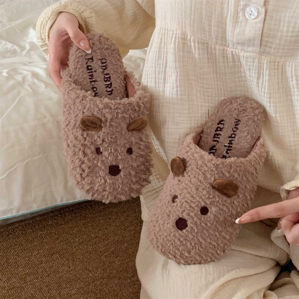 XIXITIAO Dép Cotton Dễ Thương Chó Con Nam Nữ Ấm Áp Thoải Mái Mùa Đông Nhà