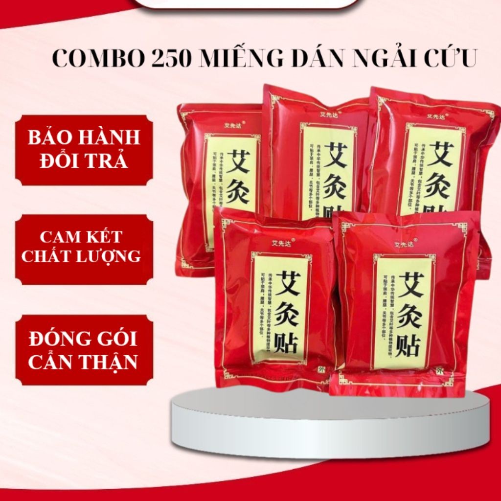 5 Túi 250 Miếng Dán Ngải Cứu Giảm Đau Cổ Vai Gáy, Cao Dán Ngải Cứu