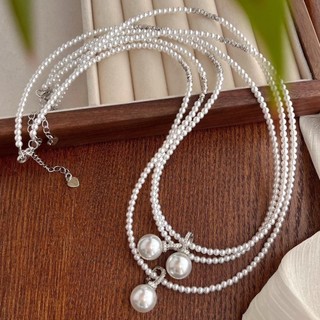 N1071  Vòng Cổ Dây Chuyền Ngọc, Chuỗi Hạt Ngọc Trai Nhân Tạo Trắng Mặt Ngọc, Sang Trọng Cho Nữ