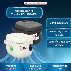 Nồi cơm điện tử Toshiba RC-18DR4TVN(W/H) - Chống dính Binchotan - Bảo hành chính hãng 12 tháng
