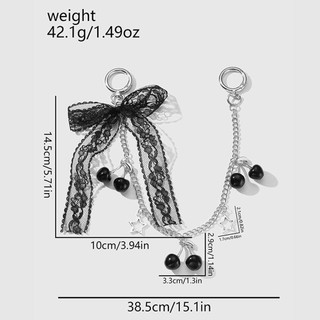 Túi OLVIDO Charms, dây chuyền túi nơ ren anh đào, Dây đeo túi xách hợp kim thay thế DIY di động Trang trí mặt dây chuyền