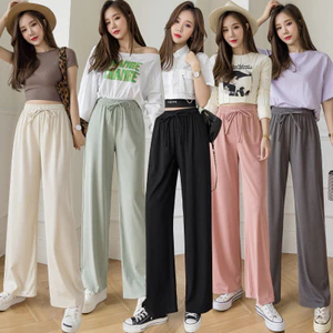 Quần lụa băng nữ dáng rộng, ống thẳng - Mới mùa hè