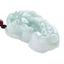 Vòng cổ mặt dây chuyền Unisex Jade Pixiu - Jadeite tự nhiên màu xanh nhạt (BeanSeed) - Dây bện đen có hạt đỏ - Dây chuyền áo len có thể điều chỉnh (21-50cm)