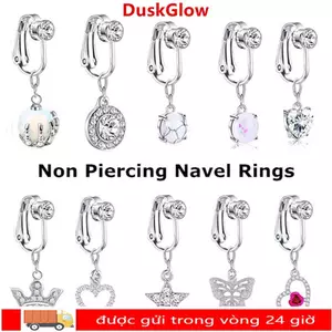 DUSKGLOW Giả Bụng Nhẫn Bướm Thời Trang Không Xuyên Kẹp Trên Bông Tai Sụn Kẹp Giả Bụng Xuyên