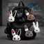 Búp bê sang trọng AMBU Dark Bunny, Móc khóa sang trọng thiết kế dễ thương Thỏ sang trọng, Dễ thương thêu thân thiện với da Phong cách Gothic Túi đựng thỏ Trang trí túi quyến rũ