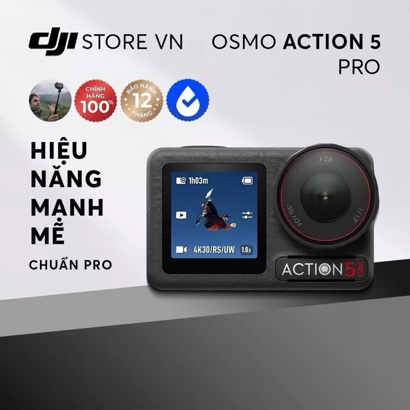 Camera hành động DJI Osmo Action 5 Pro máy quay hành trình 4K 120fps,chế độ màu HLG,quay đêm rõ nét