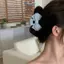 E-WOITD Kem Ngọt Nơ Xanh Ngôi Sao Năm Cánh Kẹp Tóc Hình Học Vuốt Tóc Cho Nữ Thanh Lịch Nơ Cua Barrettes Phụ Kiện Tóc E-WOITD