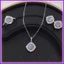 Trái tim Mũi tên Zircon Vòng mở Tai Mặt dây chuyền Bộ ba mảnh