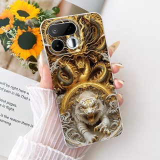 Dành Cho Realme 16T 5G Ốp Lưng RMX5268 Thời Trang Thoáng Mát Rồng Sư Tử Hổ Trong Suốt Silicon Mềm Ốp lưng Cho Realme 16 5G RMX5151 Vỏ