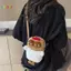 < Honeyba > Dây đeo sang trọng có thể điều chỉnh Túi hoạt hình Chien Ví dành cho nữ Túi đeo vai Fluffy Hen Túi xách cho bữa tiệc du lịch Đẹp