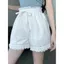 Phong cách Hàn Quốc Mùa hè Phong cách mới Nấm viền eo thun họa tiết rỗng quần short chữ a thông thường