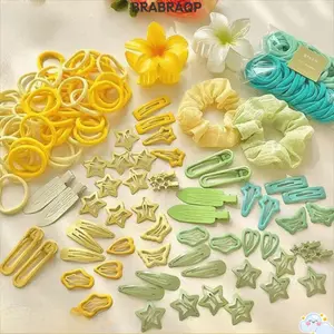 BRBRAA 80 Chiếc Kẹp Móng Vuốt Hoa, Bộ Phụ Kiện Tóc Macaron Ngọt Ngào, Dây Buộc Tóc Co Giãn Dễ Thương Sang Trọng Cho Nữ Bé Gái