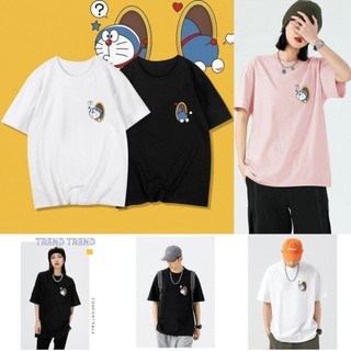 Áo Thun Cặp Đôi Doraemon Form Rộng Unisex Phông Tay Lỡ Cổ Tròn Hoạt Hình Đáng Yêu Phong Cách Hàn Quốc Hot Trendy