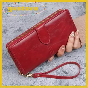 Ví Nữ GUSTAVA, Ví Da Dung Tích Lớn Dài, Khe Cắm Thẻ Retro Sáp Dầu Hai Lớp Túi Ly Hợp Nữ Du Lịch